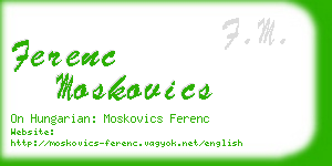 ferenc moskovics business card